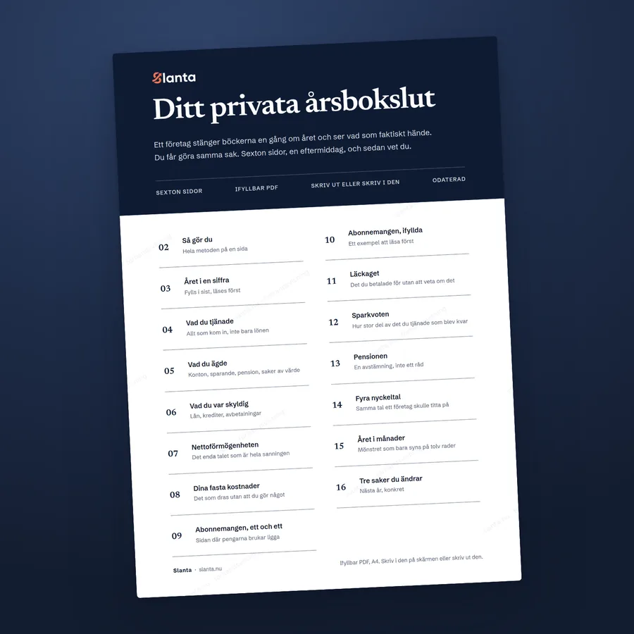 Förhandsvisning: Ditt privata årsbokslut