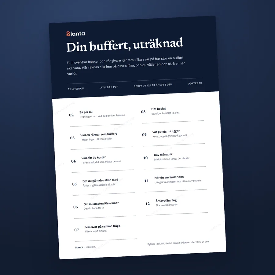 Förhandsvisning: Din buffert, uträknad